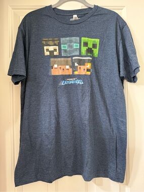 Minecraft Legends Men's Blue Graphic T‑Shirt - L *NWOT